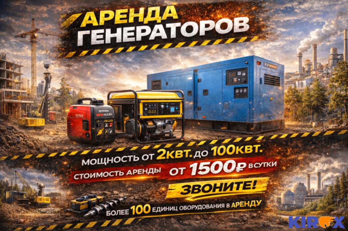 Фото Аренда генераторов бензиновых от 3кВт до 9кВт